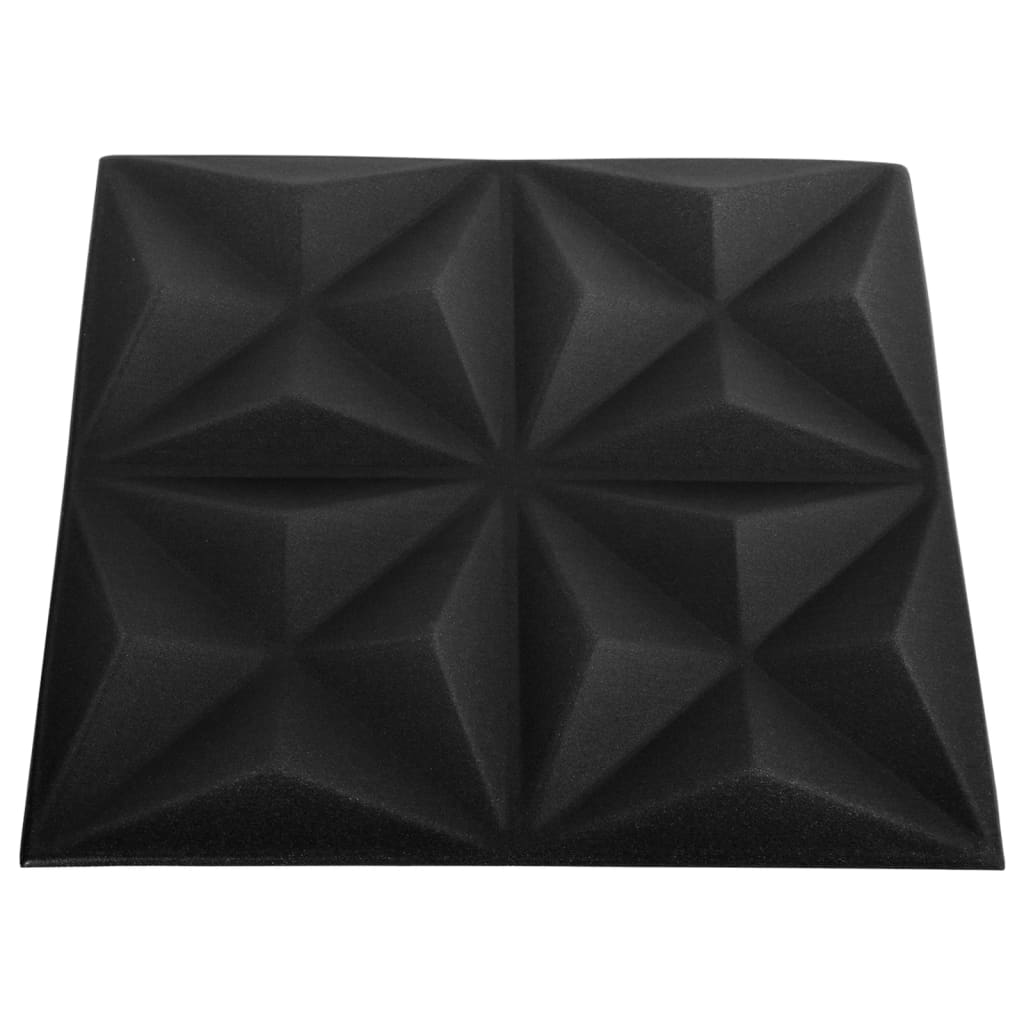 vidaXL 3D-Wandpaneele 12 Stk. 50x50 cm Origami Schwarz 3 m²