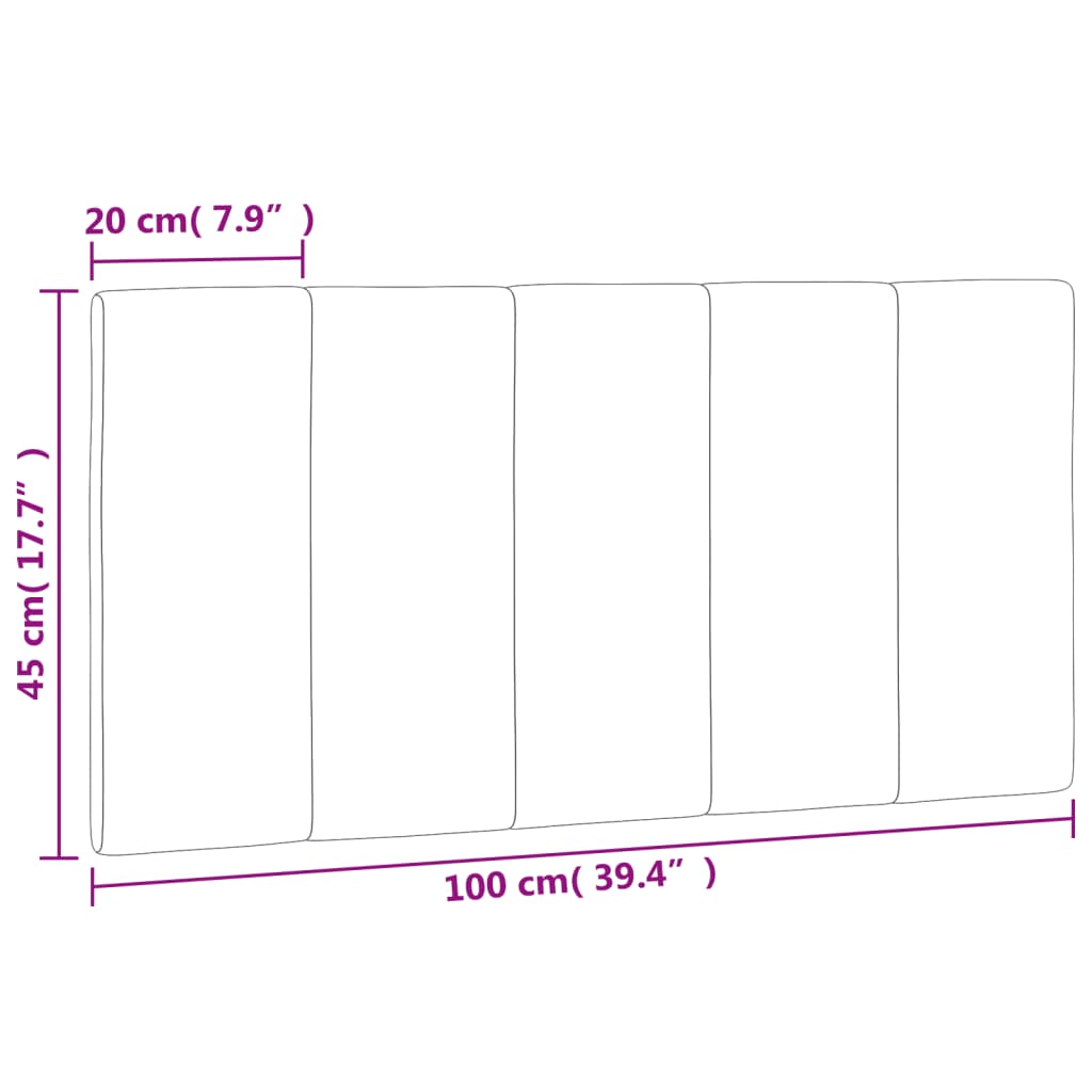 vidaXL Kopfteil-Kissen Dunkelgrau 100 cm Samt