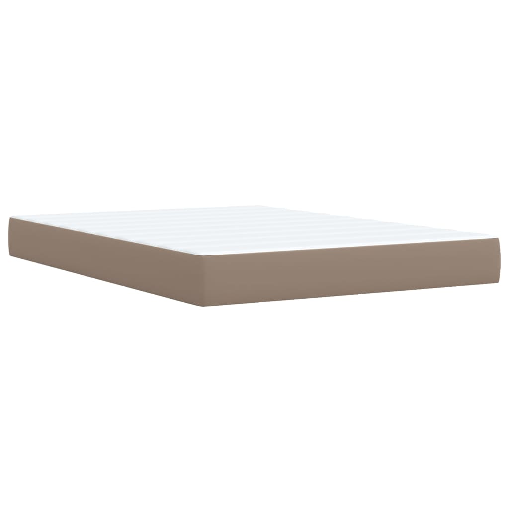 vidaXL Boxspringbett Matratze Cappuccino-Braun 140x200cm Kunstleder