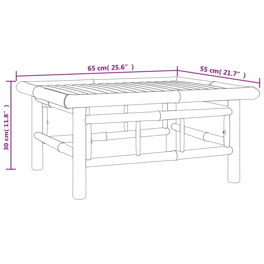 vidaXL 9-tlg. Garten-Lounge-Set mit Cremeweißen Kissen Bambus