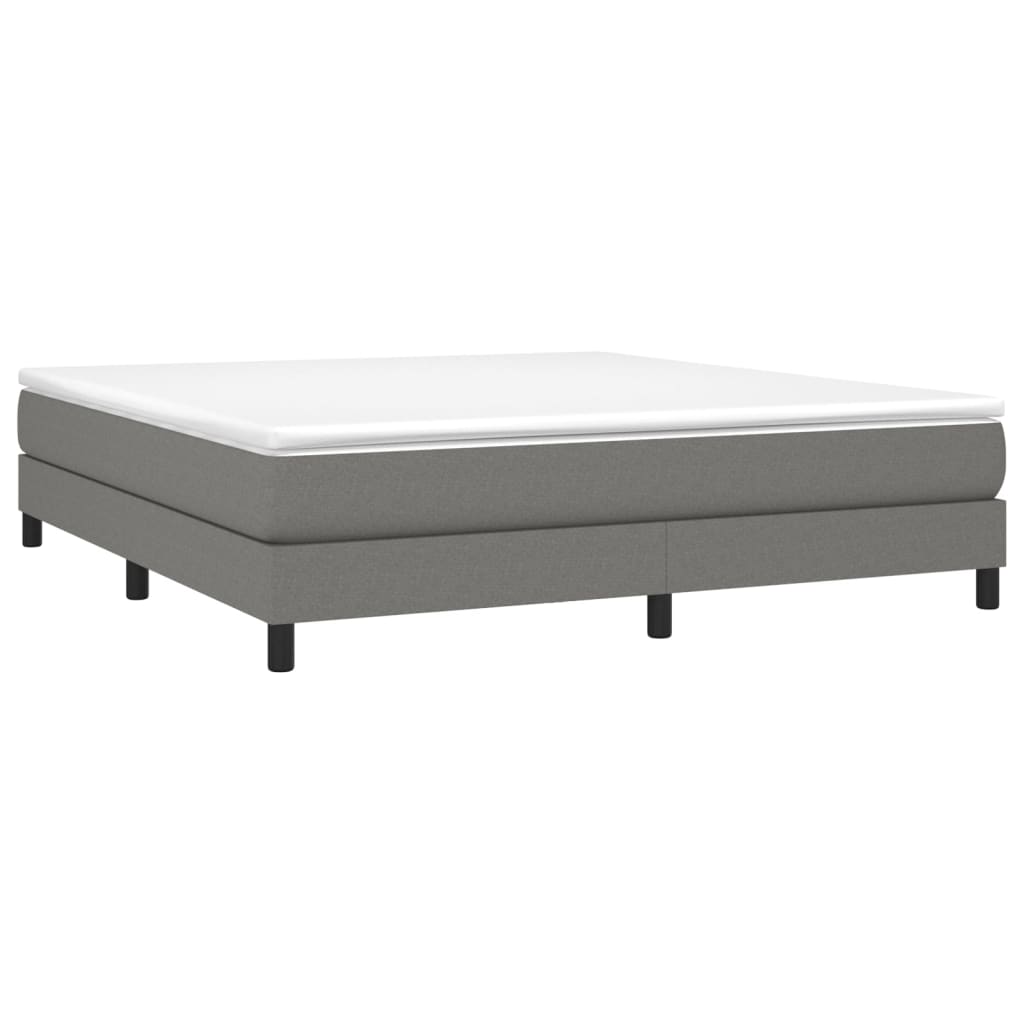 vidaXL Boxspringbett mit Matratze Dunkelgrau 180x200 cm Stoff