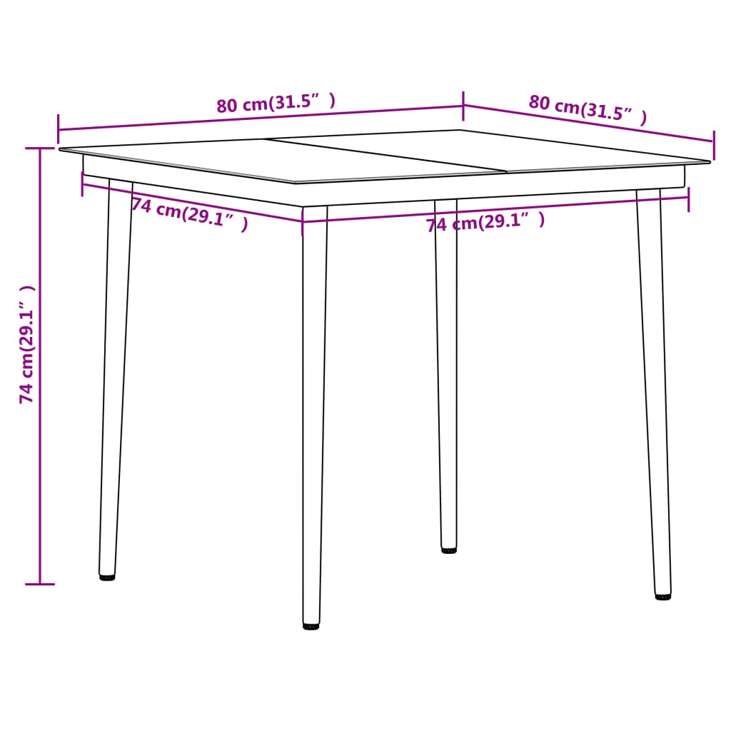 vidaXL 3-tlg. Garten-Essgruppe Eichen-Optik