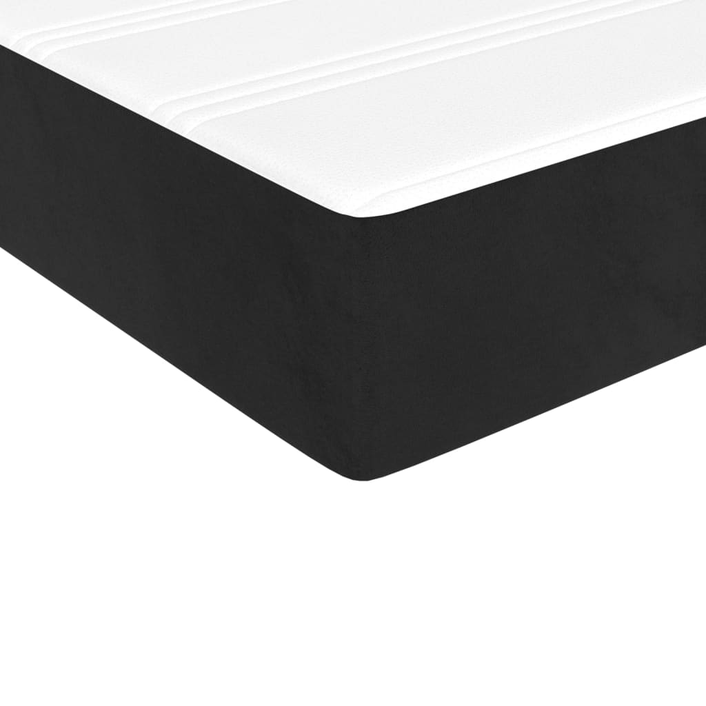 vidaXL Boxspringbett mit Matratze Schwarz 80x200 cm Samt