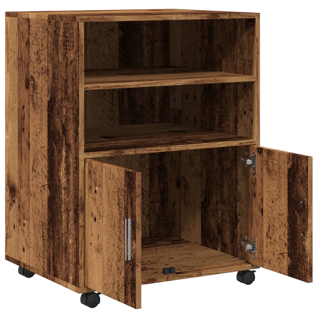 vidaXL Rollschrank Altholz-Optik 60x48x81 cm Holzwerkstoff