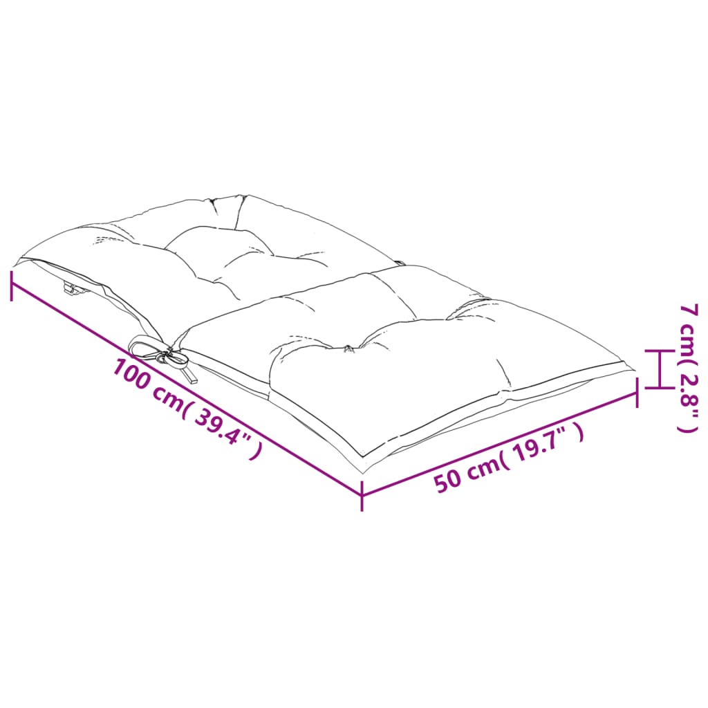 vidaXL Gartenstuhlauflagen für Niedriglehner 4 Stk. Creme 100x50x7 cm