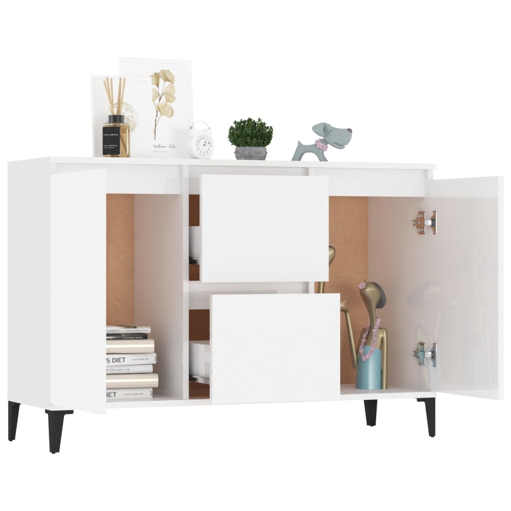 vidaXL Sideboard Hochglanz-Weiß 104x35x70 cm Holzwerkstoff