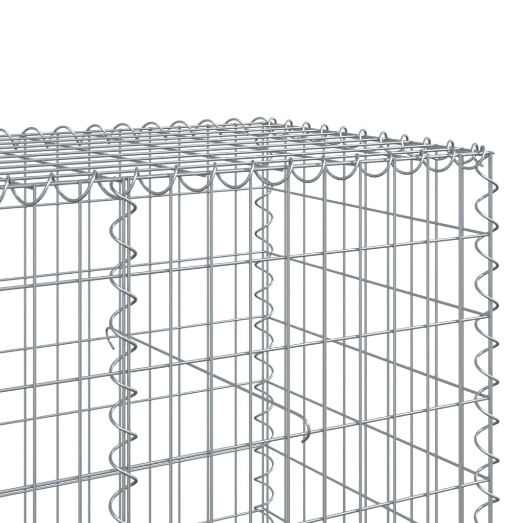 vidaXL Gabione mit Deckel 550x100x100 cm Verzinktes Eisen