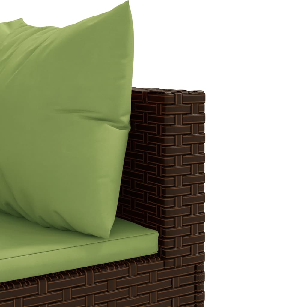 vidaXL 6-tlg. Garten-Lounge-Set mit Kissen Braun Poly Rattan