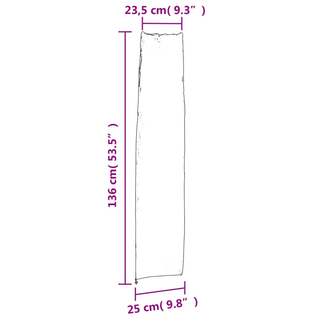 vidaXL Sonnenschirm-Schutzhülle Schwarz 136x25/23,5 cm 420D Oxford