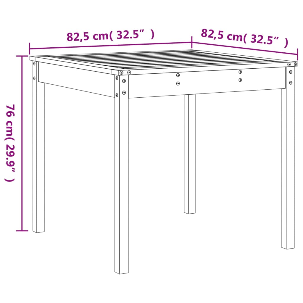 vidaXL 3-tlg. Garten-Bistro-Set Schwarz Massivholz Kiefer