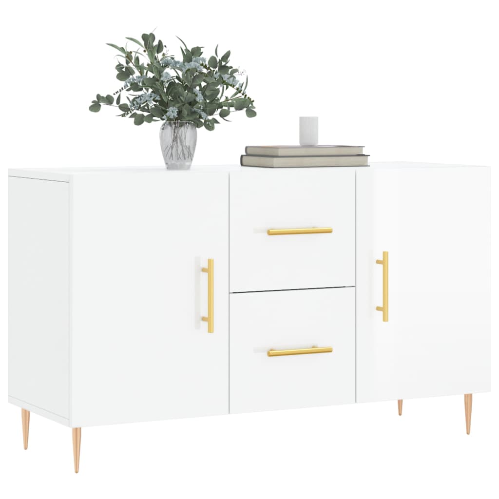 vidaXL Sideboard Hochglanz-Weiß 100x36x60 cm Holzwerkstoff