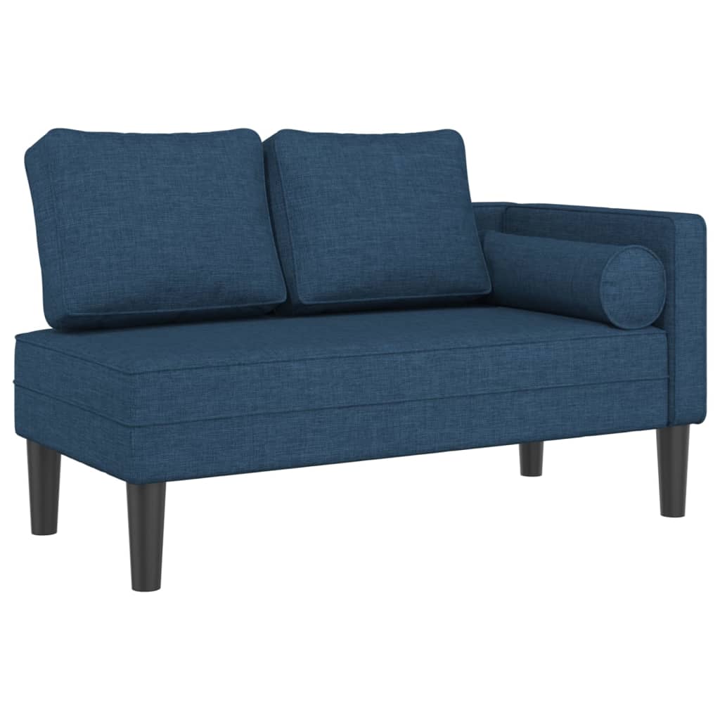 vidaXL Chaiselongue mit Kissen Blau Stoff