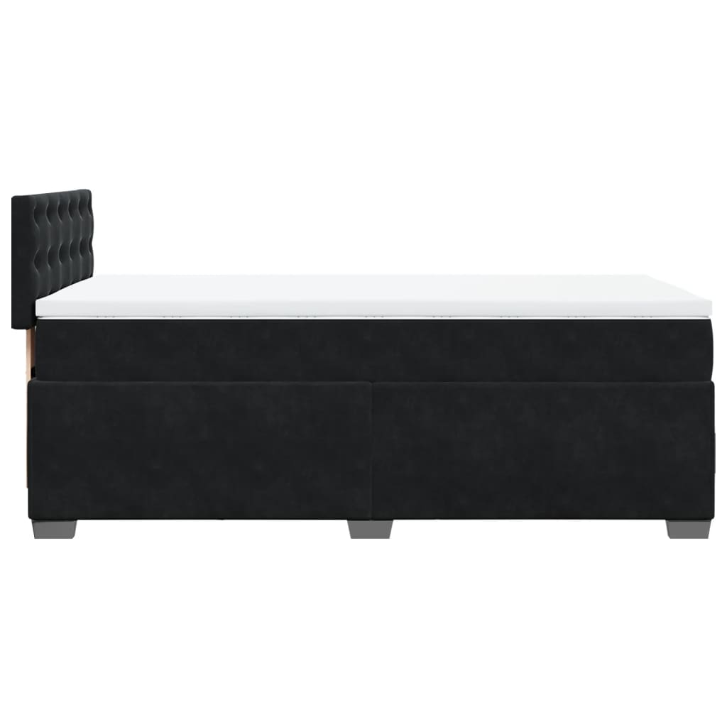 vidaXL Boxspringbett mit Matratze Schwarz 100x200 cm Samt