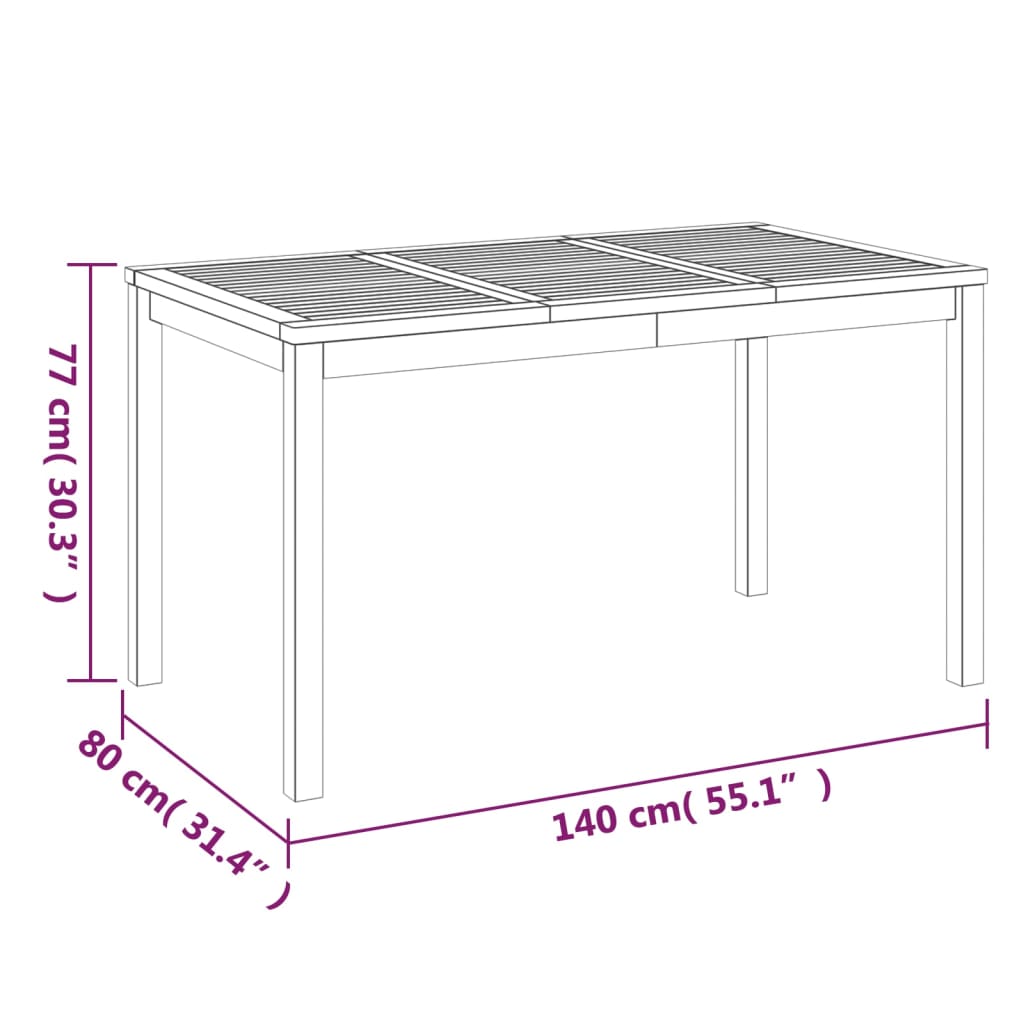 vidaXL 3-tlg. Garten-Essgruppe Massivholz Teak