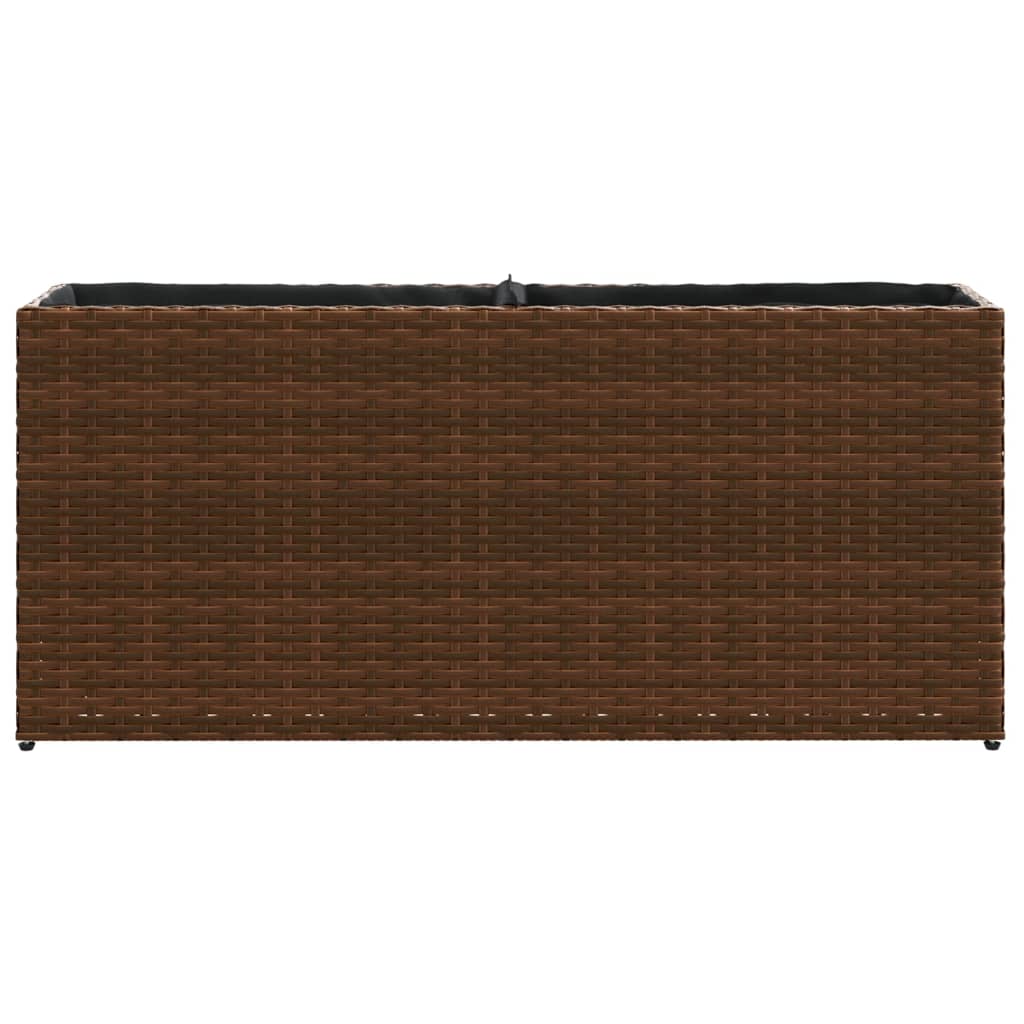 vidaXL Pflanzkübel mit 2 Töpfen 2 Stk. Braun 90x20x40 cm Poly Rattan