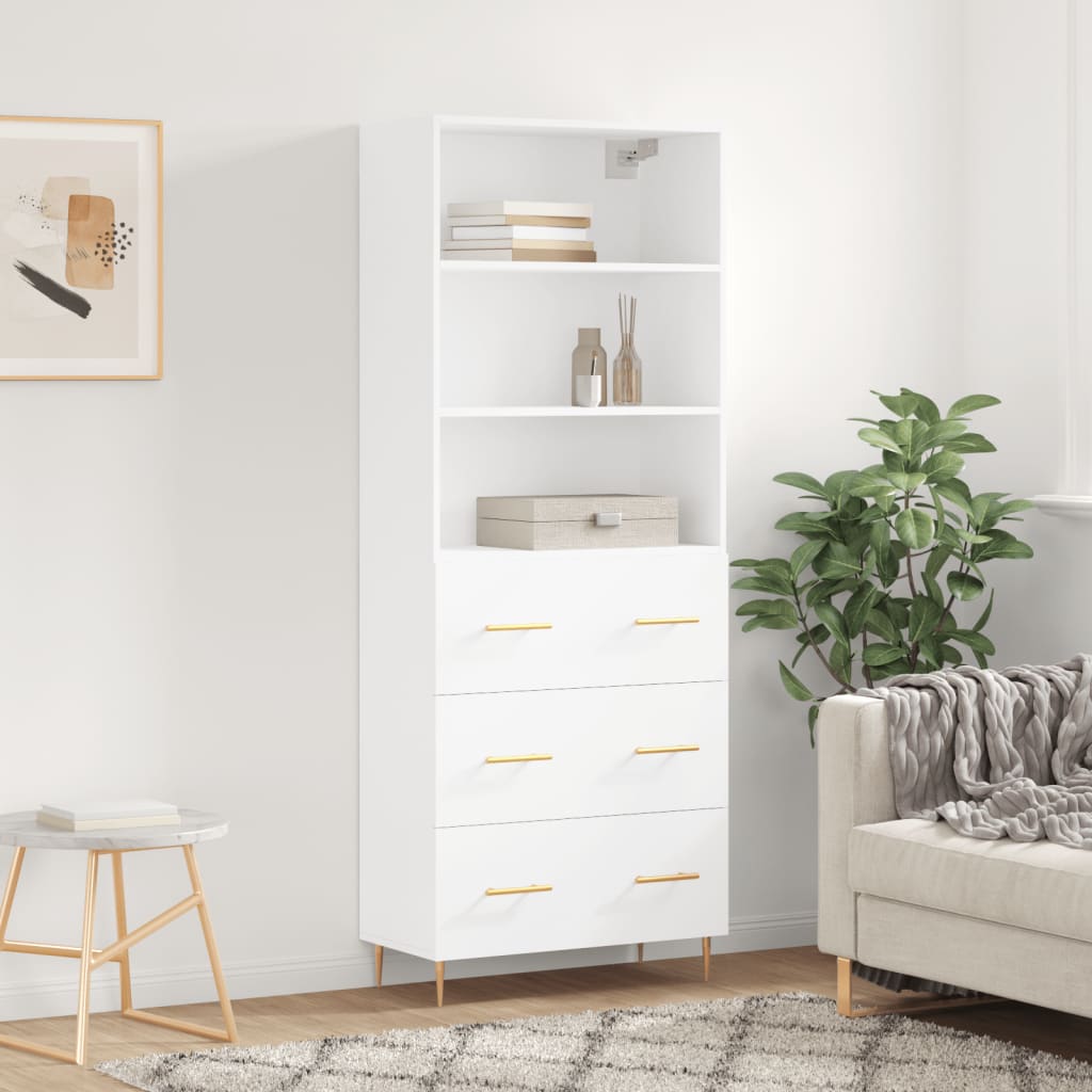 vidaXL Highboard Weiß 69,5x34x180 cm Holzwerkstoff