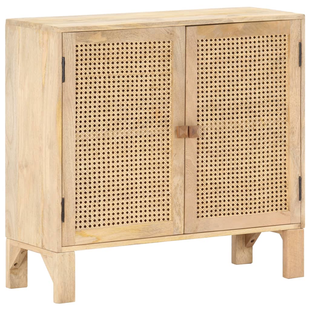 vidaXL Sideboard 80x30x73 cm Mango Massivholz und Rohrgeflecht