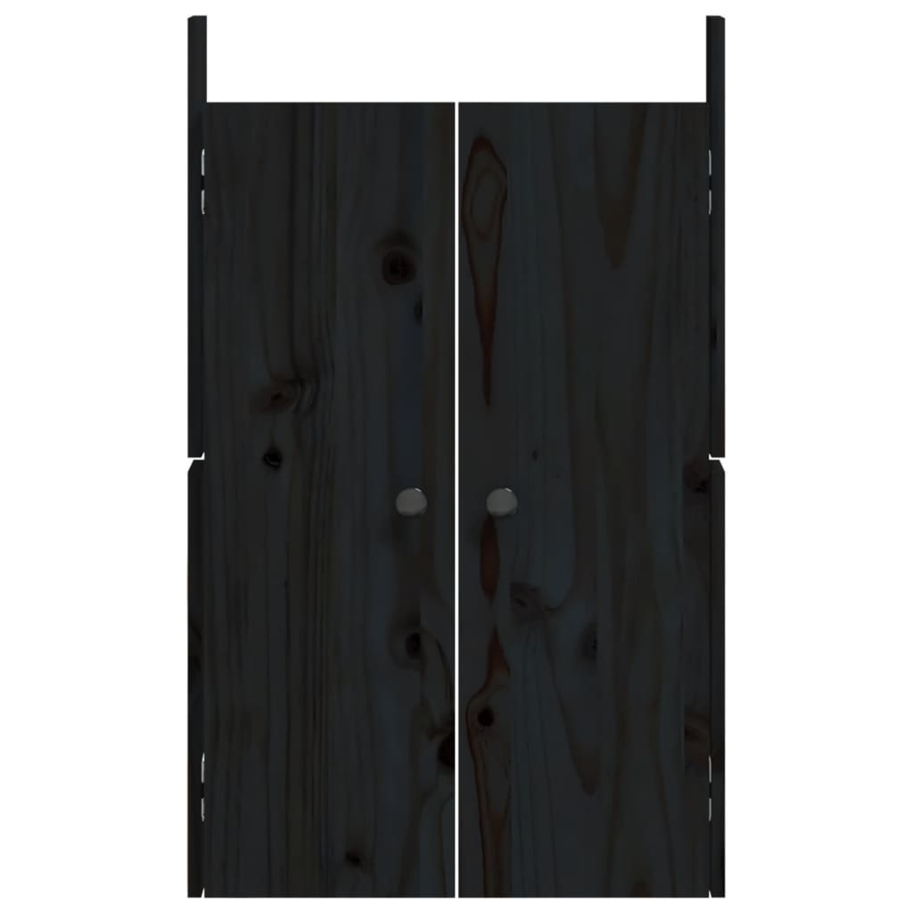 vidaXL Türen für Outdoor-Küche 2 Stk. Schwarz 50x9x82 cm Kiefernholz