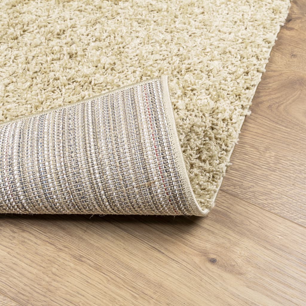 vidaXL Teppich Shaggy Hochflor Modern Golden 120x120 cm