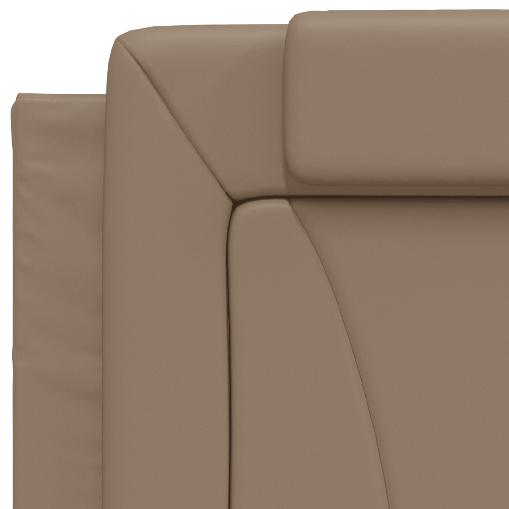 vidaXL Bett mit Matratze Cappuccino-Braun 90x200 cm Kunstleder