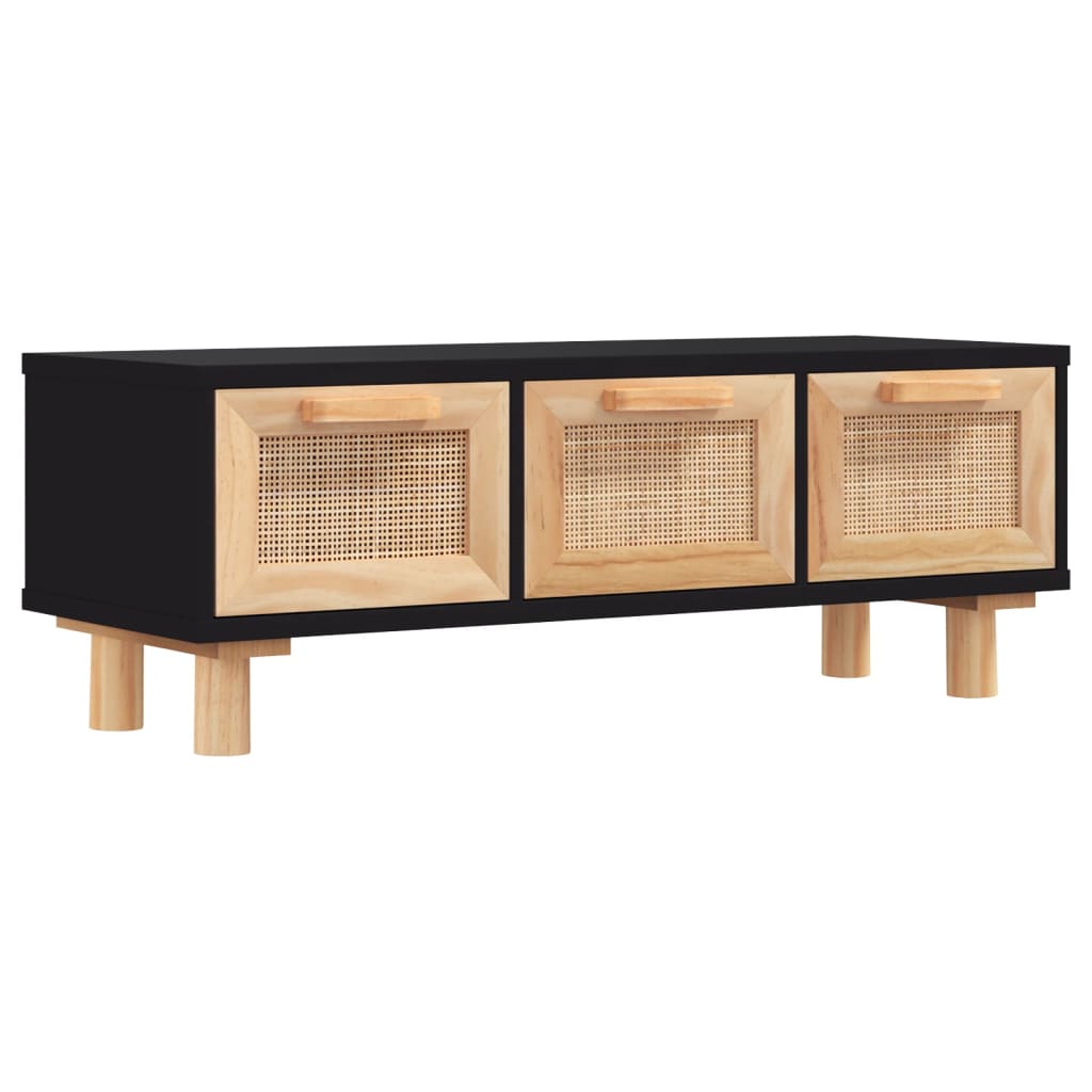 vidaXL Couchtisch Schwarz 80x40x30 cm Holzwerkstoff Massivholz Kiefer