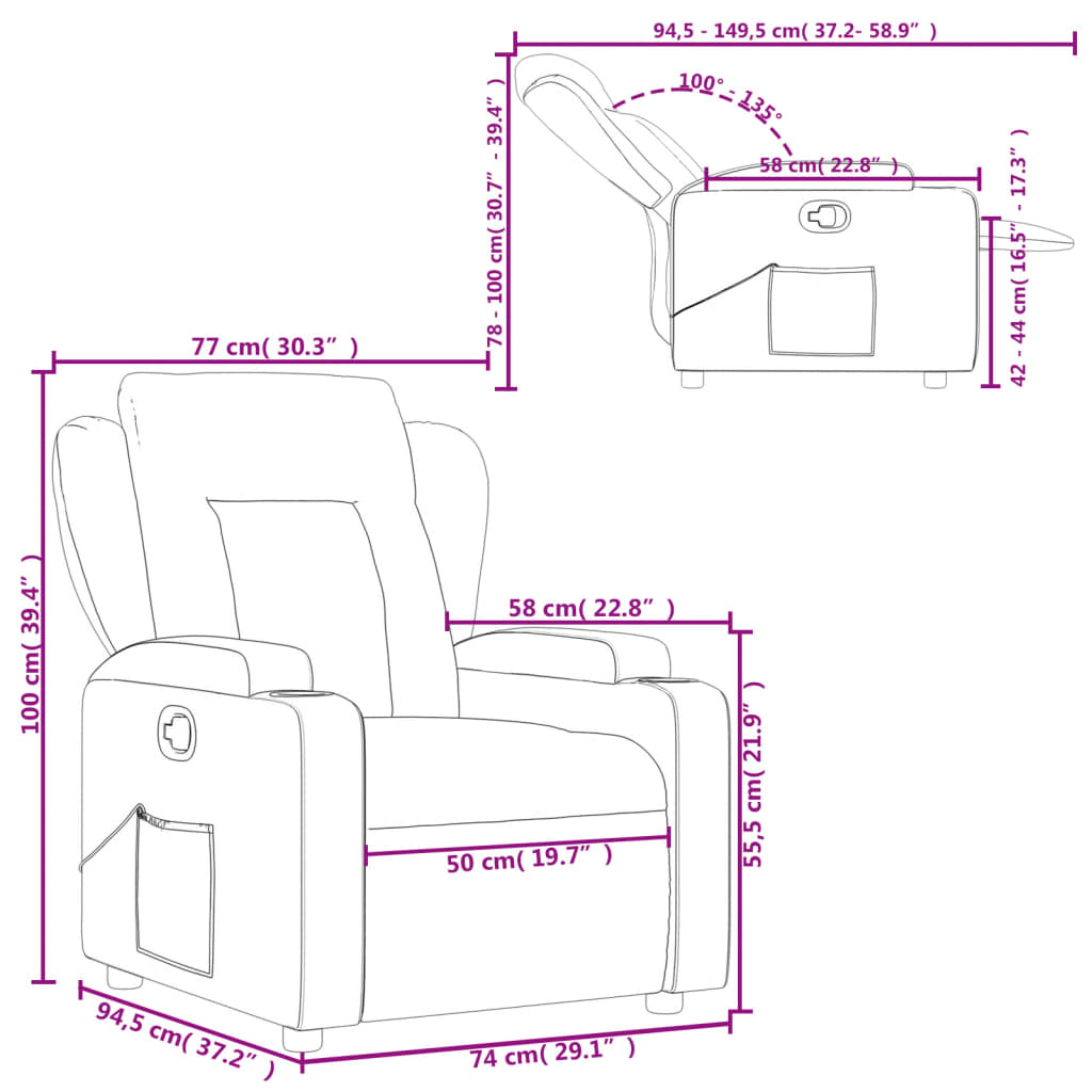 vidaXL Relaxsessel Dunkelbraun Stoff