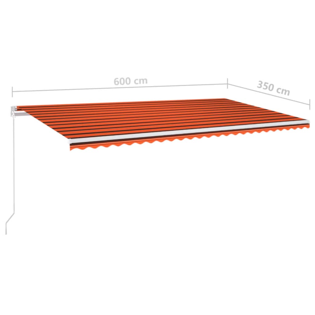 vidaXL Markise Manuell Einziehbar 600x350 cm Orange und Braun