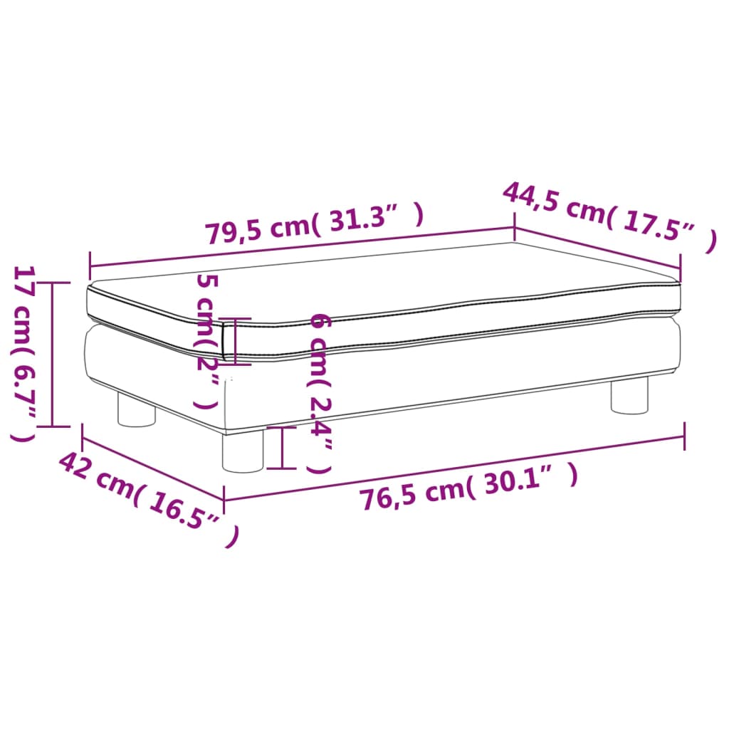 vidaXL Kindersofa mit Hocker Schwarz 100x50x30 cm Kunstleder