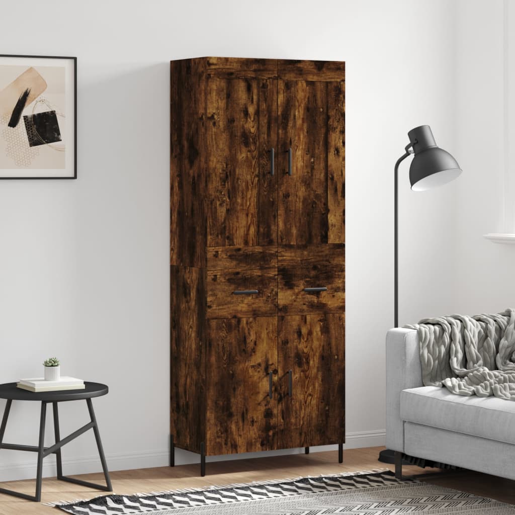 vidaXL Highboard Räuchereiche 69,5x34x180 cm Holzwerkstoff