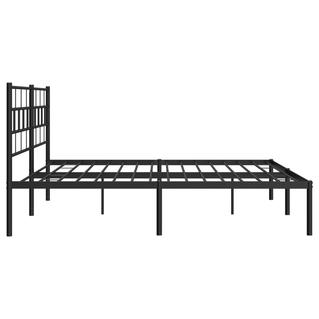 vidaXL Bettgestell mit Kopfteil Metall Schwarz 183x213 cm