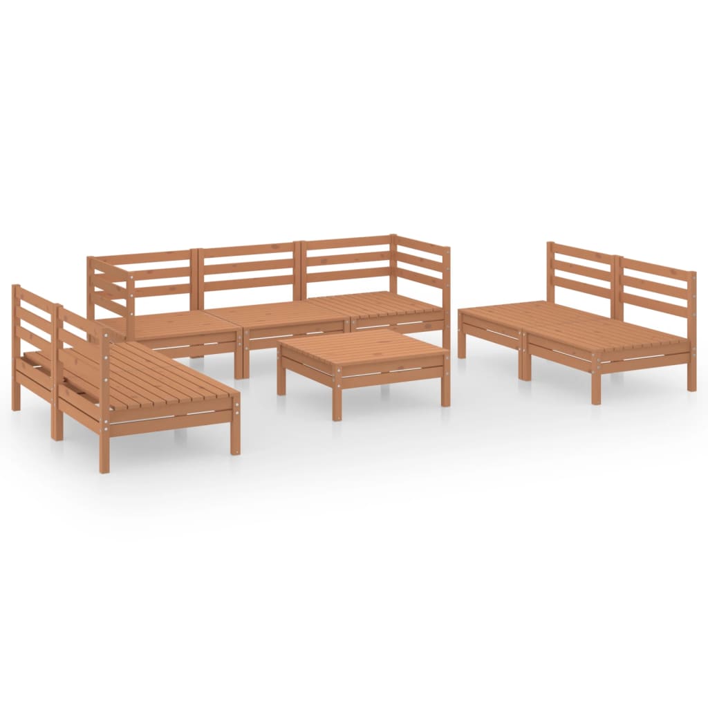 vidaXL 8-tlg. Garten-Lounge-Set Honigbraun Massivholz Kiefer