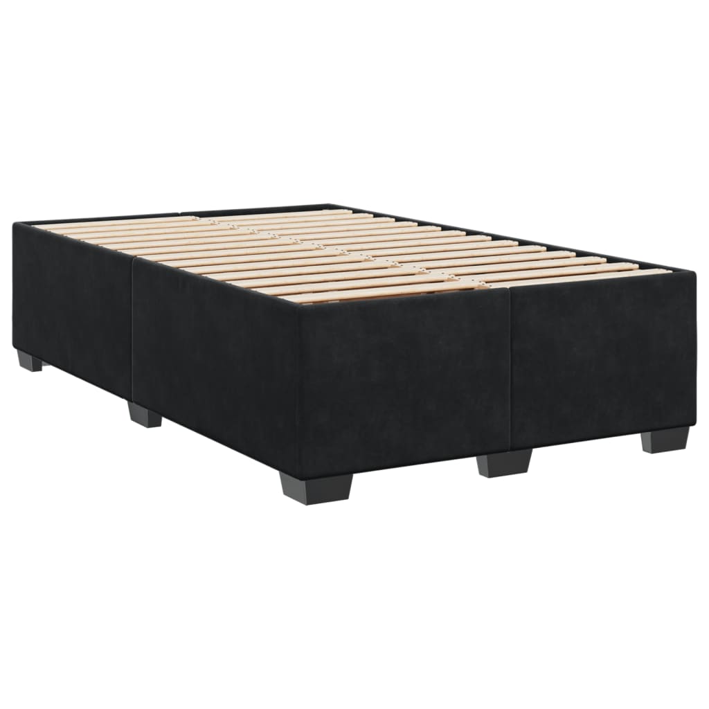 vidaXL Boxspringbett mit Matratze Schwarz 120x190 cm Samt