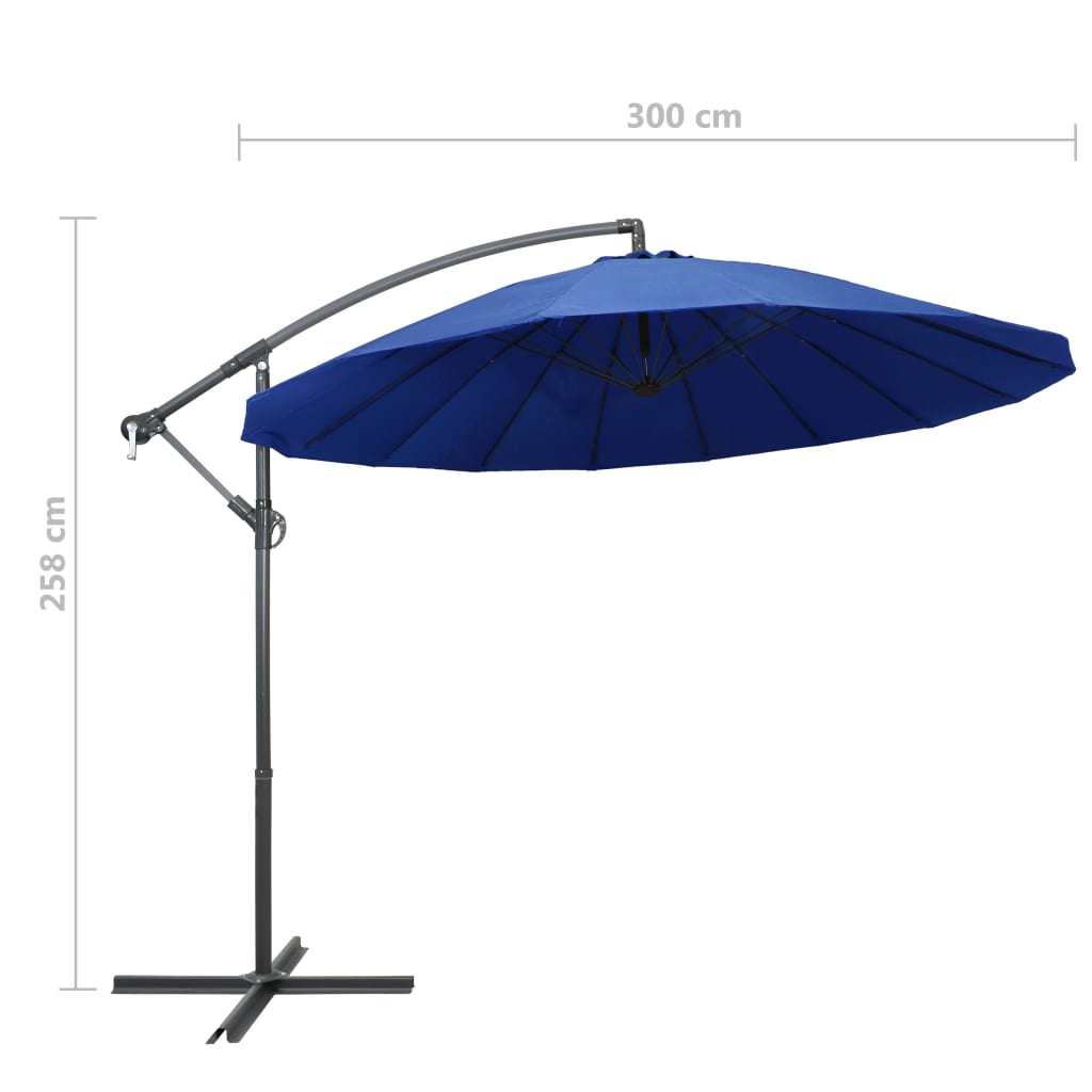 vidaXL Ampelschirm Blau 3 m Aluminium-Mast