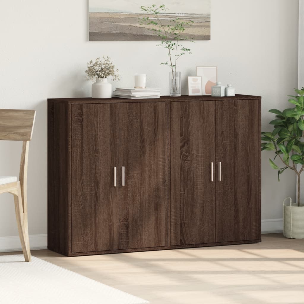 vidaXL Sideboards 2 Stk. Braun Eichen-Optik 60x31x84 cm Holzwerkstoff