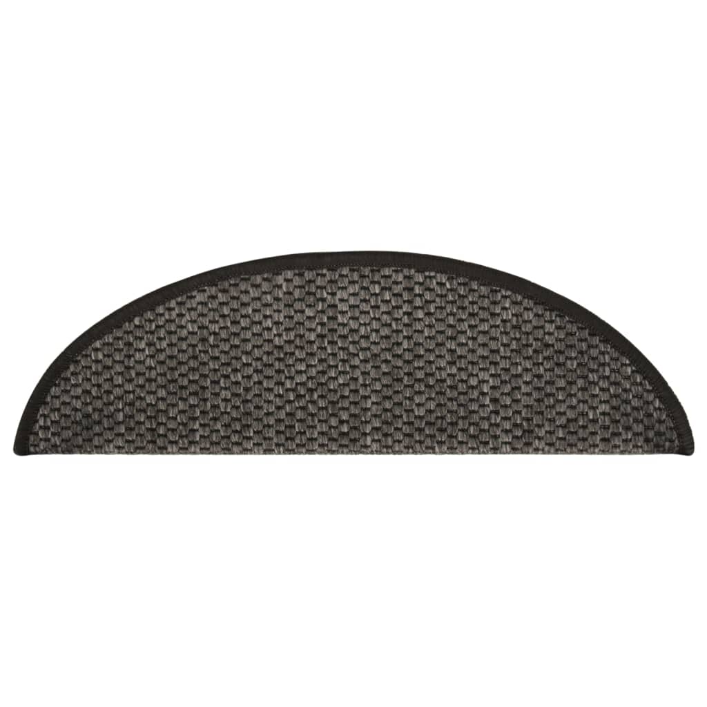 vidaXL Treppenmatten Selbstklebend Sisal 15 Stk. 56x17x3 cm Anthrazit