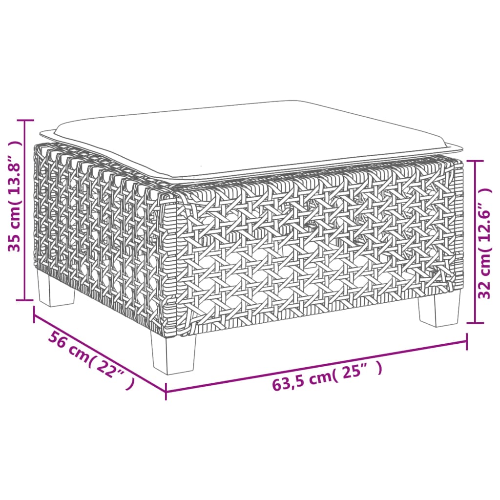 vidaXL 6-tlg. Garten-Sofagarnitur mit Kissen Schwarz Poly Rattan