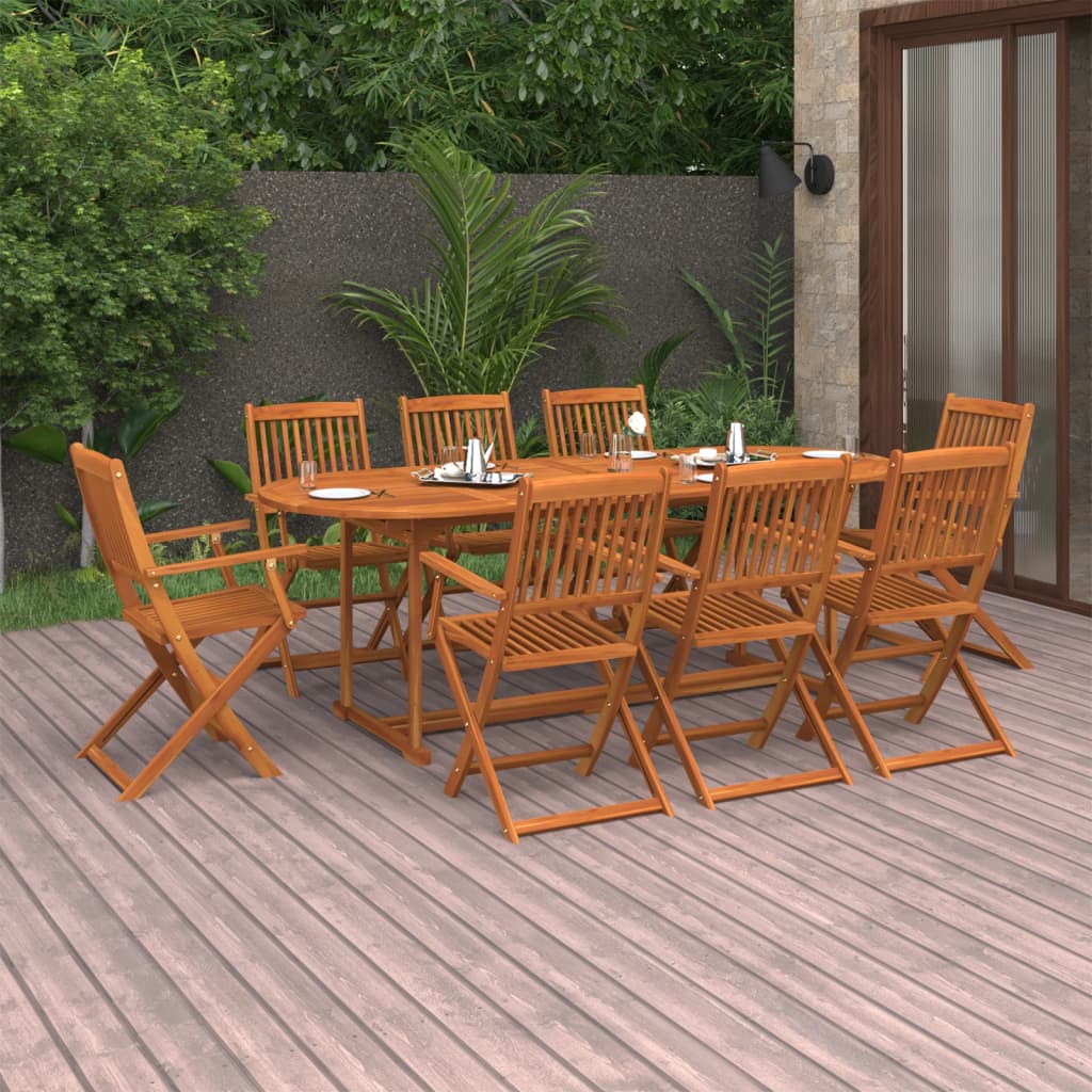 vidaXL 9-tlg. Garten-Essgruppe 220x90x75 cm Massivholz Akazie