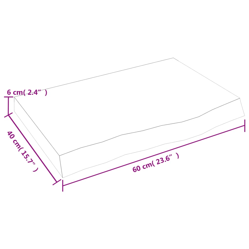 vidaXL Wandregal Hellbraun 60x40x(2-6) cm Massivholz Eiche Behandelt