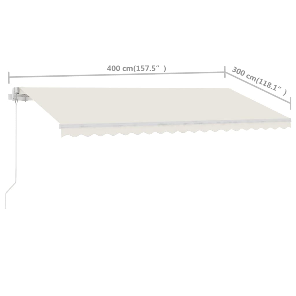 vidaXL Standmarkise Manuell Einziehbar 400x300 cm Creme