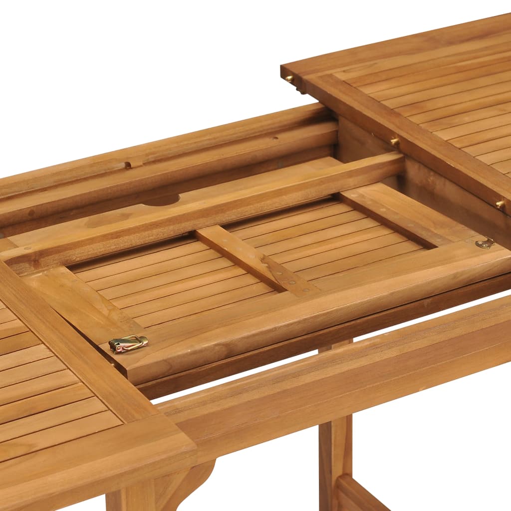 vidaXL Gartentisch Ausziehbar (110-160)x80x75 cm Massivholz Teak