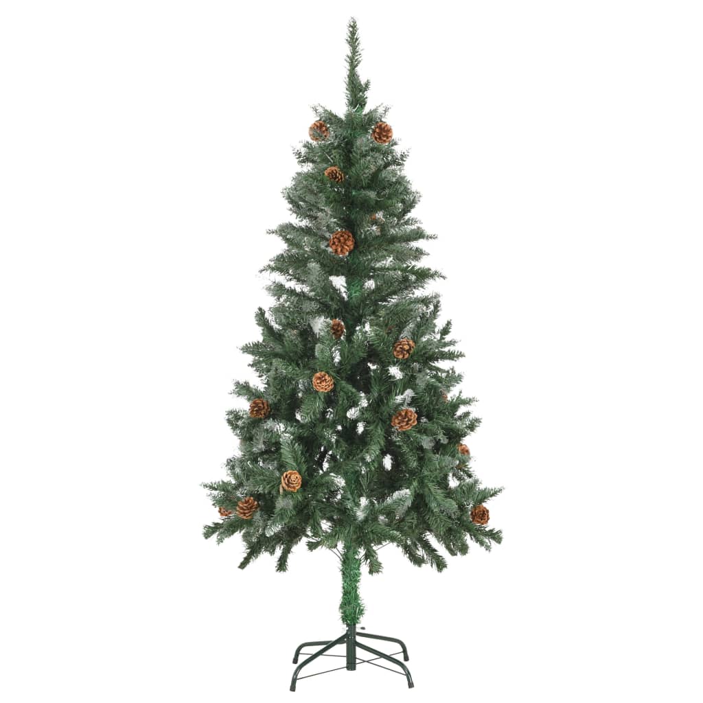 vidaXL Künstlicher Weihnachtsbaum mit Beleuchtung Kugeln Zapfen 150 cm