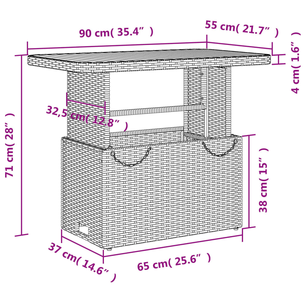 vidaXL 4-tlg. Garten-Essgruppe mit Kissen Beige Poly Rattan