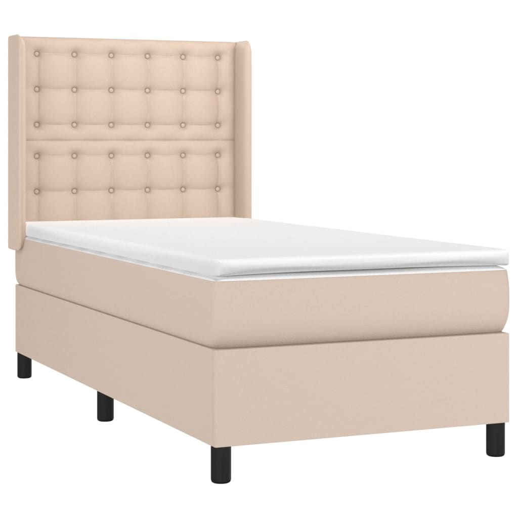 vidaXL Boxspringbett mit Matratze & LED Cappuccino-Braun 90x200cm