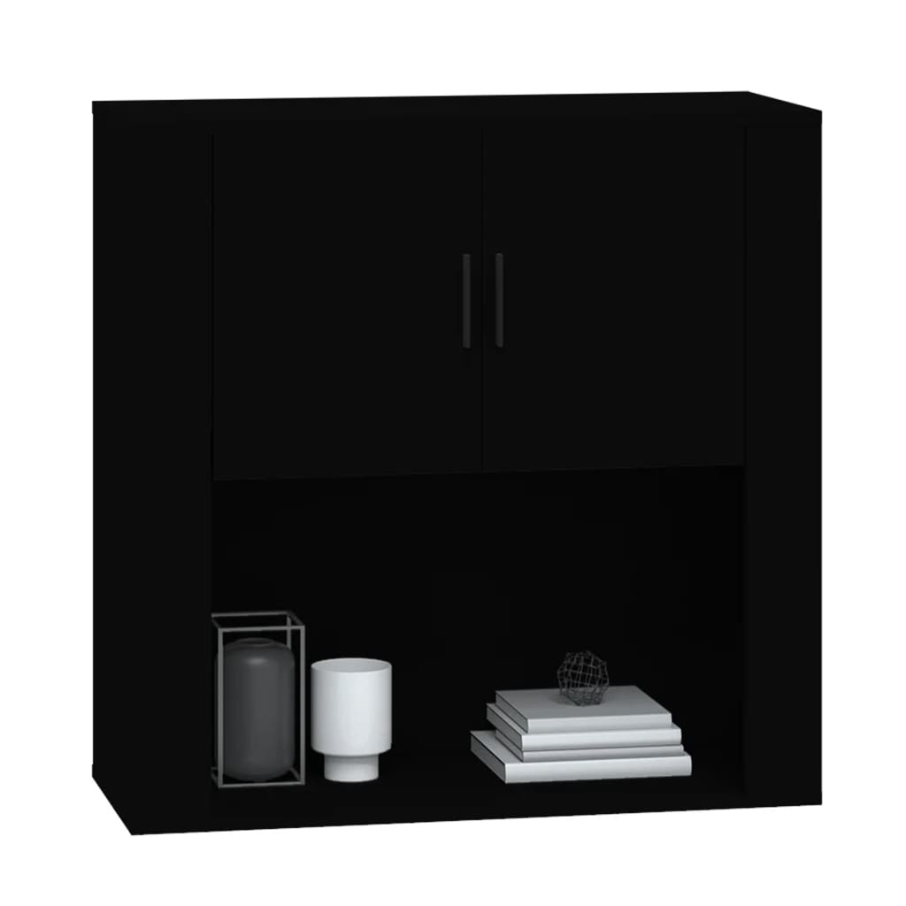 vidaXL Wandschrank Schwarz 80x33x80 cm Holzwerkstoff