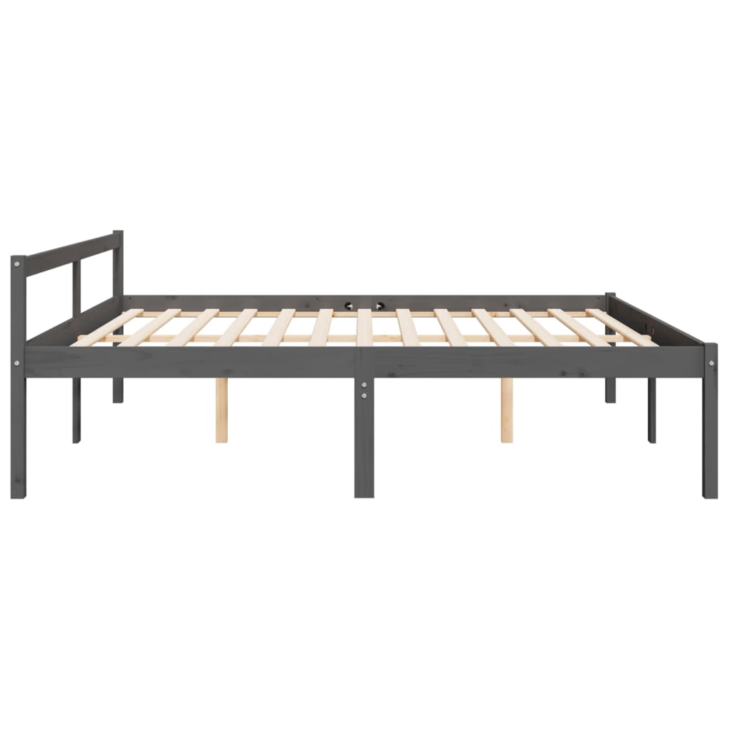 vidaXL Seniorenbett Grau 200x200 cm Massivholz Kiefer