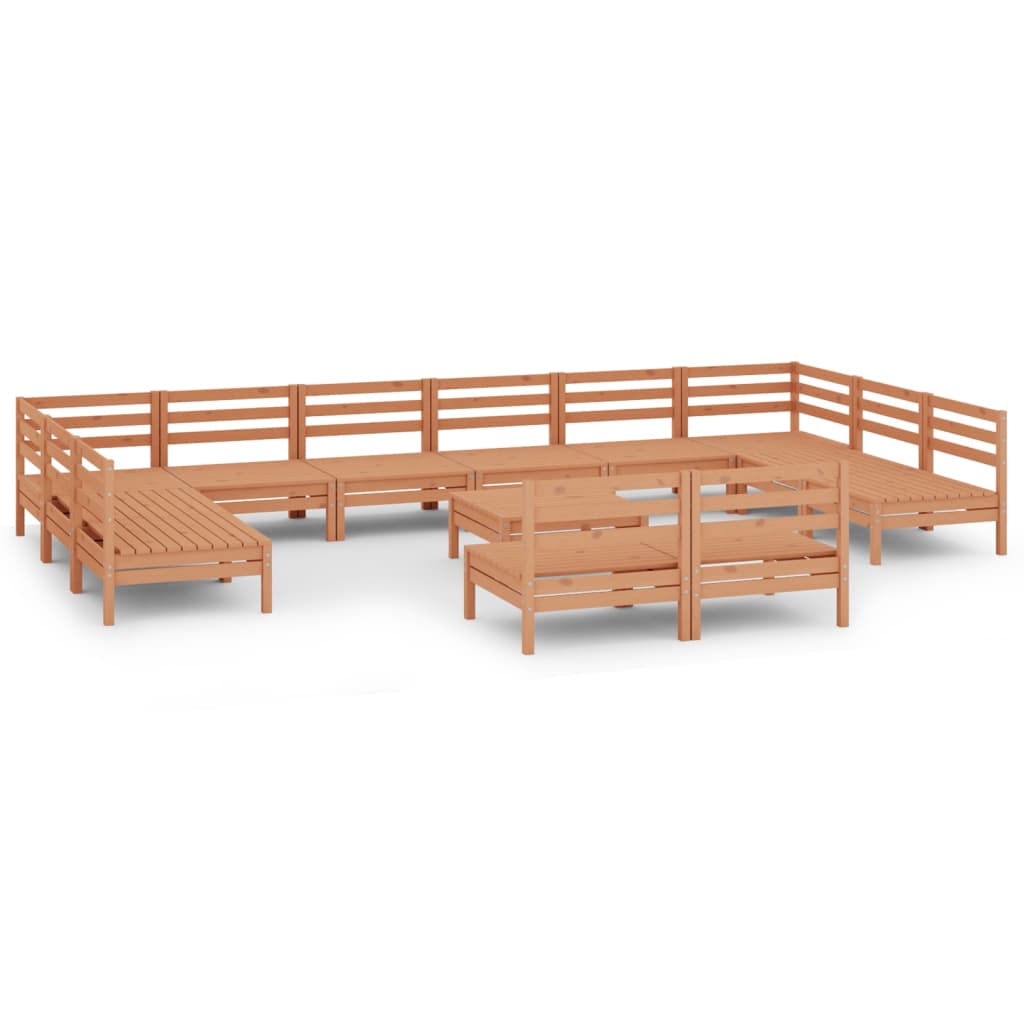 vidaXL 13-tlg. Garten-Lounge-Set Honigbraun Massivholz Kiefer