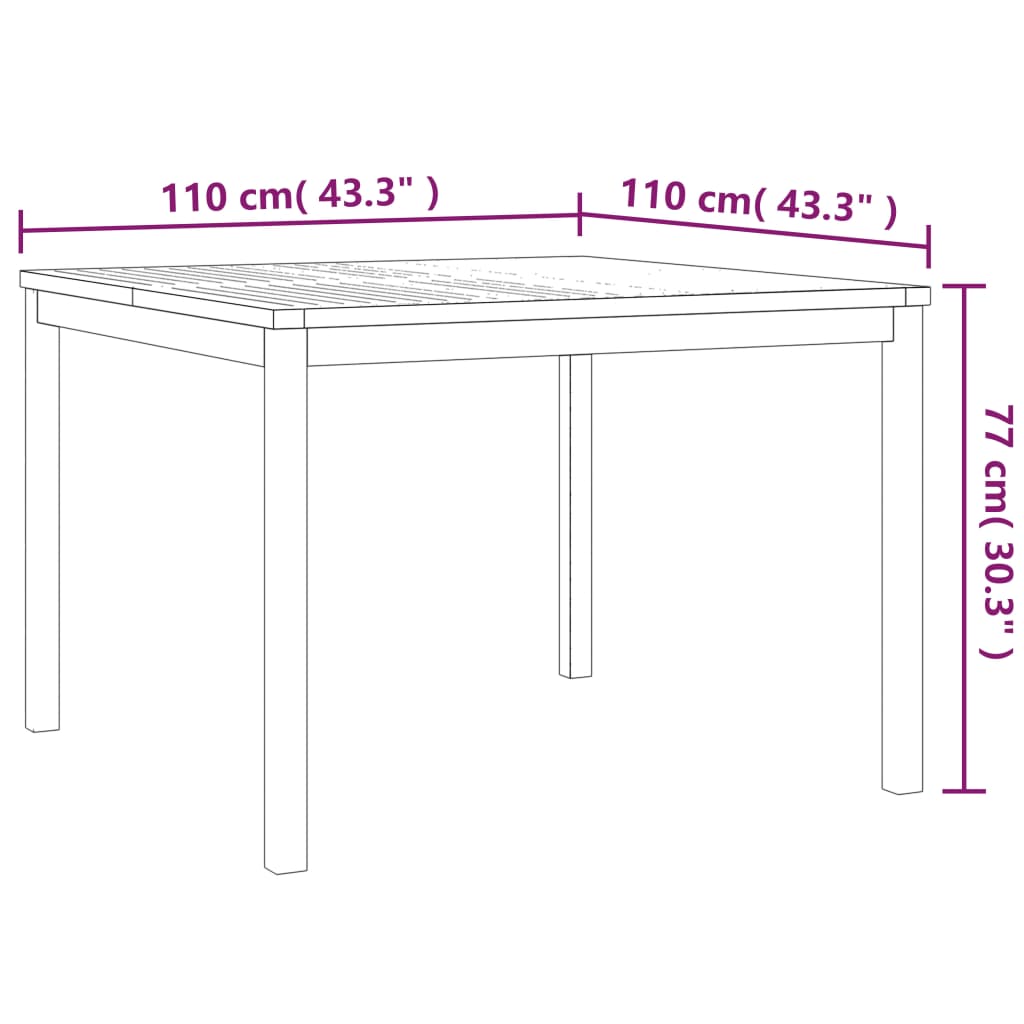 vidaXL 3-tlg. Garten-Essgruppe Massivholz Teak