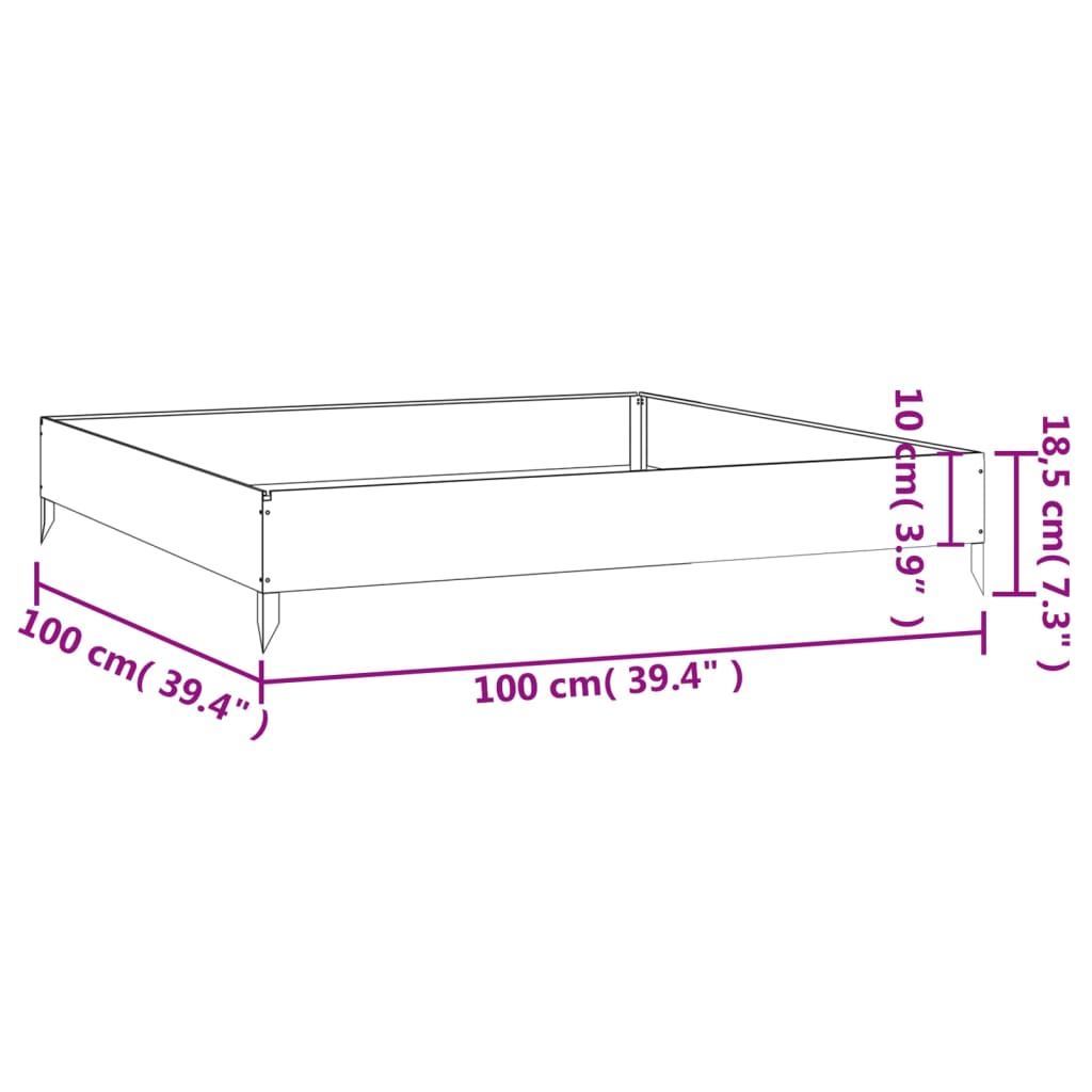 vidaXL Hochbeet 100x100x18,5 cm Cortenstahl