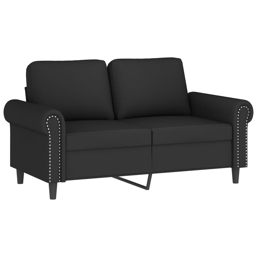 vidaXL 2-Sitzer-Sofa mit Zierkissen Schwarz 120 cm Samt