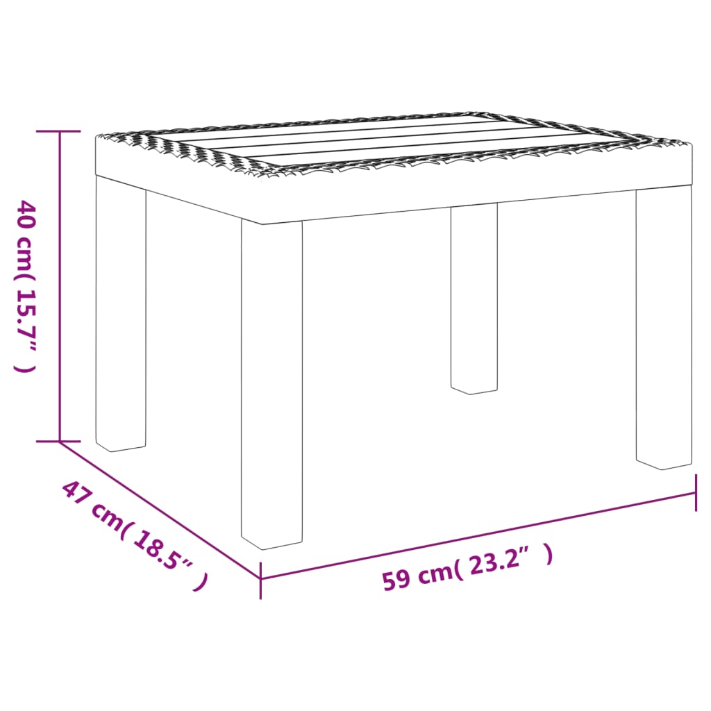 vidaXL Gartentisch Weiß 59x47x40 cm PP